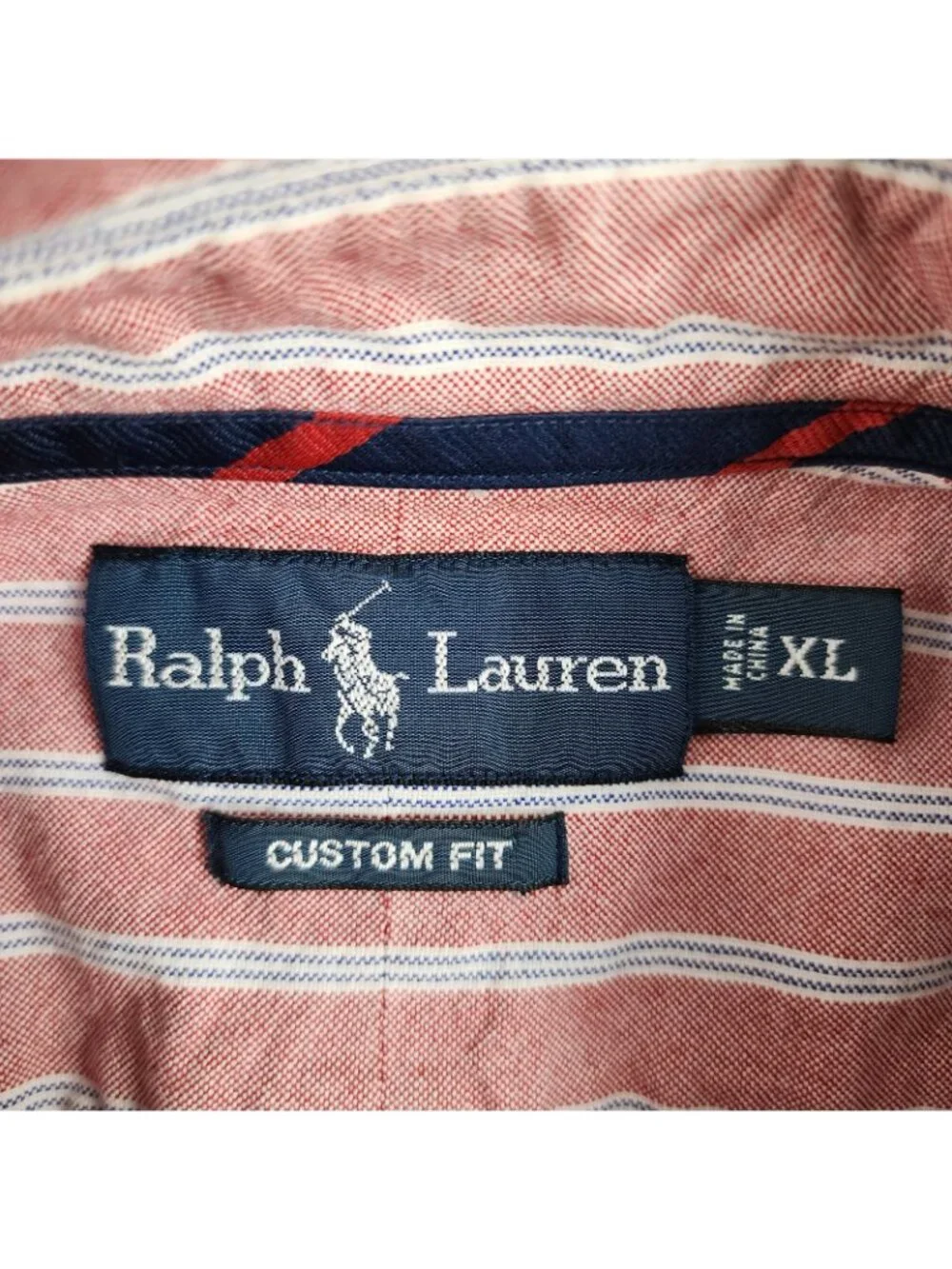 Polo Ralph Lauren Shirt Men XL Multi Striped Custom Fit L/S Button Down Collar